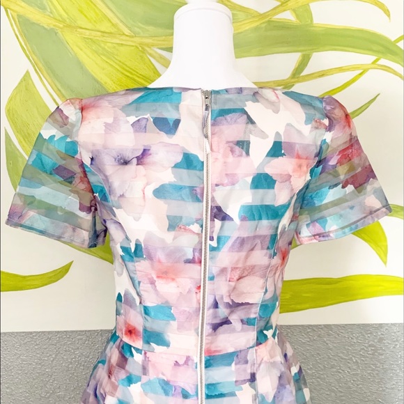 Oasis Water Color Floral Print Dress - Picture 9 of 12